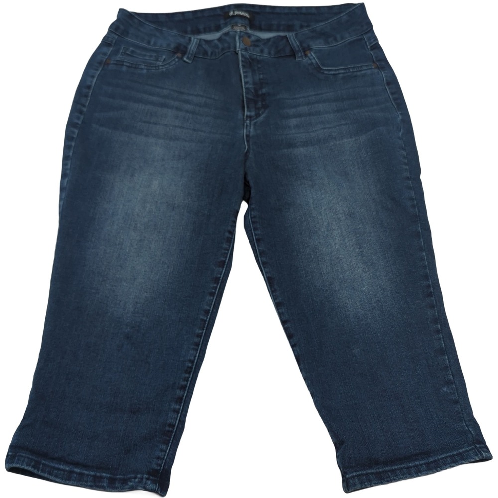 d.jeans Womens Blue Denim Capri Cropped Jeans Size 12 Medium Wash Stretch